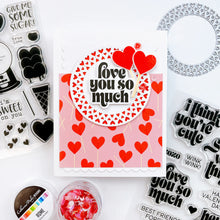 Load image into Gallery viewer, Catherine Pooler - Stamp &amp; Die Set - Give Me Some Sugar. The Give Me Some Sugar Stamp Set and coordinating dies will "make your heart melt"! This set features all the sweetest treats for your valentine or someone you have the hearts for! Available at Embellish Away located in Bowmanville Ontario Canada. Example by brand ambassador.
