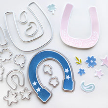 Charger l'image dans la galerie, Catherine Pooler - Stamp &amp; Die Set - Happy Horseshoes. Available at Embellish Away located in Bowmanville Ontario Canada. Example by Catherine Pooler Designs.

