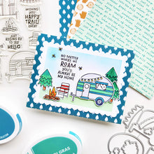 Charger l'image dans la galerie, Catherine Pooler - Stamp &amp; Die Set - Happy Trail-ers. Available at Embellish Away located in Bowmanville Ontario Canada. Example by brand ambassador.
