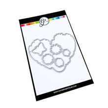 Charger l'image dans la galerie, Catherine Pooler - Stamp &amp; Die Set - Hearts Aflutter. Set someone's heart aflutter with this beautiful stamp set and coordinating dies! The Hearts Aflutter Stamps features a large, line-art heart made of flowers and a butterfly. Available at Embellish Away located in Bowmanville Ontario Canada

