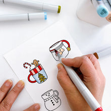 Load image into Gallery viewer, Catherine Pooler - Stamp &amp; Die Set - Holiday Mug. From the makers of the original Mug Shots Stamp Set comes Holiday Mug Shots Stamps and coordinating dies! Features all your favorite winter friends- Santa, Rudolf, Snowman and even the Gingerbread man. Available at Embellish Away located in Bowmanville Ontario Canada.
