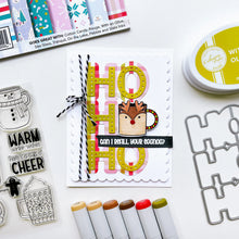 Load image into Gallery viewer, Catherine Pooler - Stamp &amp; Die Set - Holiday Mug. From the makers of the original Mug Shots Stamp Set comes Holiday Mug Shots Stamps and coordinating dies! Features all your favorite winter friends- Santa, Rudolf, Snowman and even the Gingerbread man. Available at Embellish Away located in Bowmanville Ontario Canada. Example by brand ambassador.

