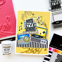 Charger l'image dans la galerie, Catherine Pooler - Stamp &amp; Die Set - Music to My Ears. Music to My Ears Stamp Set and the coordinating Dies is an adorable line-art stamp set featuring these images and retro illustrated sentiments. Available at Embellish Away located in Bowmanville Ontario Canada. Card example by brand ambassador.
