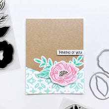 Load image into Gallery viewer, Catherine Pooler - Stamp &amp; Die Set - Perfect Peonies. Don't you love a sophisticated floral? The Perfect Peonies Stamp &amp; Die Set is a gorgeous, floral layering set. Available at Embellish Away located in Bowmanville Ontario Canada. Example by brand ambassador.
