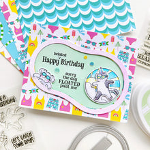 Load image into Gallery viewer, Catherine Pooler - Sentiments Stamp &amp; Die Set - Sunny Birthday. Available at Embellish Away located in Bowmanville Ontario Canada. Example by Catherine Pooler Designs Ambassador.

