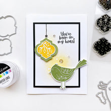 Load image into Gallery viewer, Catherine Pooler - Stamp &amp; Die Set - Quilted Birds. Who wouldn't love the sweet birds in the Quilted Birds Set? This set of patterned birds and flower stamps is perfect for any occasion. Available at Embellish Away located in Bowmanville Ontario Canada Example by brand ambassador.
