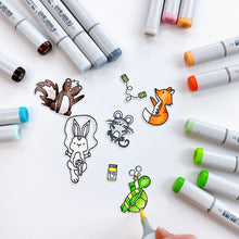 Load image into Gallery viewer, Catherine Pooler - Stamp &amp; Die Set - School's Out. School's Out for the summer and these woodland buddies are ready for some outdoor play! Available at Embellish Away located in Bowmanville Ontario Canada.
