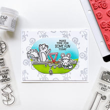 Load image into Gallery viewer, Catherine Pooler - Stamp &amp; Die Set - School's Out. School's Out for the summer and these woodland buddies are ready for some outdoor play! Available at Embellish Away located in Bowmanville Ontario Canada. Example by brand ambassador.
