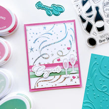 Load image into Gallery viewer, Catherine Pooler - Stamp &amp; Die Set - This Calls for Champagne. Time to celebrate and pop the bubbly! The This Calls for Champagne Stamp Set and Coordinating Dies are ready for a party any time of year. Available at Embellish Away located in Bowmanville Ontario Canada Example by brand ambassador.
