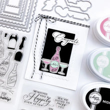 Load image into Gallery viewer, Catherine Pooler - Stamp &amp; Die Set - This Calls for Champagne. Time to celebrate and pop the bubbly! The This Calls for Champagne Stamp Set and Coordinating Dies are ready for a party any time of year. Available at Embellish Away located in Bowmanville Ontario Canada Example by brand ambassador.
