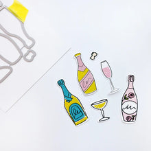 Load image into Gallery viewer, Catherine Pooler - Stamp &amp; Die Set - This Calls for Champagne. Time to celebrate and pop the bubbly! The This Calls for Champagne Stamp Set and Coordinating Dies are ready for a party any time of year. Available at Embellish Away located in Bowmanville Ontario Canada Example by brand ambassador.
