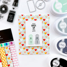 Load image into Gallery viewer, Catherine Pooler - Stamp &amp; Die Set - We Go Together. We go together like donuts and sprinkles! Ready for your cards and projects for Valentines Day, celebrating your bestie, or any day you want to let the one you love know you are "the perfect pair"! Available at Embellish Away located in Bowmanville Ontario Canada. Example by brand ambassador.
