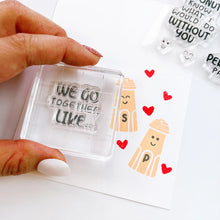 Load image into Gallery viewer, Catherine Pooler - Stamp &amp; Die Set - We Go Together. We go together like donuts and sprinkles! Ready for your cards and projects for Valentines Day, celebrating your bestie, or any day you want to let the one you love know you are "the perfect pair"! Available at Embellish Away located in Bowmanville Ontario Canada
