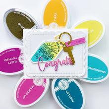 Load image into Gallery viewer, Catherine Pooler - Word Die - Congrats Grad. Celebrate all the graduates in your life with the Congrats Grad Word Die. Available at Embellish Away located in Bowmanville Ontario Canada. Example by brand ambassador.
