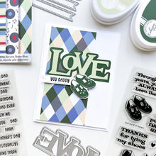 Charger l'image dans la galerie, Catherine Pooler - Word Dies - Retro Love. You can always find a reason to send a little love someone's way... The Retro Love Word Die is a layered word die that was created to coordinate with the Music to My Ears Stamp Set and Dies. Available at Embellish Away located in Bowmanville Ontario Canada. card example by Catherine Pooler.
