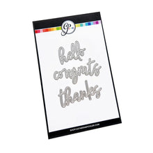 Load image into Gallery viewer, Catherine Pooler - Word Dies - Scripted Sentiments Trio. Die Cuts Hello, Congrats and Thanks. Available at Embellish Away located in Bowmanville Ontario Canada.
