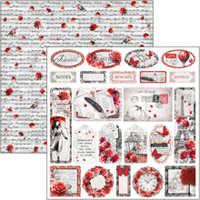 Load image into Gallery viewer, Ciao Bella - 12x12 Patterns Pad - 8/Pkg - Paris Je t’aime. “Paris Je t’aime” is an elegant and modern collection that celebrates Paris with a refined combination of white, black, and red details. Available at Embellish Away located in Bowmanville Ontario Canada.
