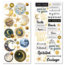 Load image into Gallery viewer, Ciao Bella - Art Stickers Uncut Transparent Adhesive Sheets - Celestial. Includes 5 sheets. Available at Embellish Away located in Bowmanville Ontario Canada.
