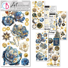 Load image into Gallery viewer, Ciao Bella - Art Stickers Uncut Transparent Adhesive Sheets - Celestial. Includes 5 sheets. Available at Embellish Away located in Bowmanville Ontario Canada.
