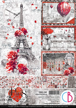 Load image into Gallery viewer, Ciao Bella - Creative Pad A4 9/Pkg - Paris Je t’aime. An elegant and modern collection that celebrates Paris with a refined combination of white, black, and red details. Available at Embellish Away located in Bowmanville Ontario Canada

