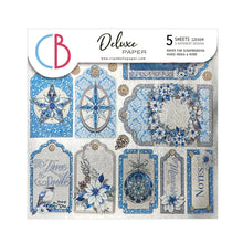 Load image into Gallery viewer, Ciao Bella - Deluxe Paper 6"x6" - 5/Pkg - Elegance of Blue Paper Silver. Available at Embellish Away located in Bowmanville Ontario Canada.
