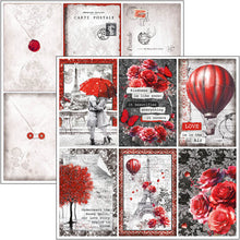 Load image into Gallery viewer, Ciao Bella - Pad 12x12 - 12/Pkg - Paris Je t’aime. “Paris Je t’aime” is an elegant and modern collection that celebrates Paris with a refined combination of white, black, and red details. Available at Embellish Away located in Bowmanville Ontario Canada.
