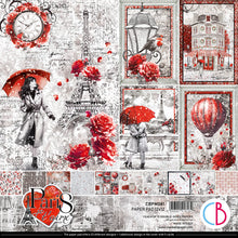 Load image into Gallery viewer, Ciao Bella - Pad 12x12 - 12/Pkg - Paris Je t’aime. “Paris Je t’aime” is an elegant and modern collection that celebrates Paris with a refined combination of white, black, and red details. Available at Embellish Away located in Bowmanville Ontario Canada.

