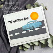 Load image into Gallery viewer, Creative Expressions - Craft Die By Sue Wilson - Vintage Cars. This Vintage Cars craft die from Sue's Dream Car collection is perfect to create cards and projects for the man in your life for all occasions. Available at Embellish Away located in Bowmanville Ontario Canada. Example by Sue Wilson.
