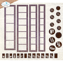Load image into Gallery viewer, Elizabeth Craft - Metal Die - Postage Strips. Elizabeth Craft dies will give an added touch to any paper project and are compatible with most die-cutting machines. Largest Die Size: 2.2" x 8.9" (5.5 x 22.5 cm) - 30 Dies. Available at Embellish Away located in Bowmanville Ontario Canada.
