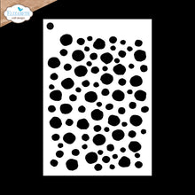 Cargar imagen en el visor de la galería, Elizabeth Craft - Stencil - Journal Stencils 11. Measuring approx. 5.9" x 8.7". Available at Embellish Away in Bowmanville Ontario Canada. Off circles of different sizes. Geometric spacing.
