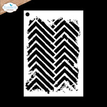 Cargar imagen en el visor de la galería, Elizabeth Craft - Stencil - Journal Stencils 11. Measuring approx. 5.9" x 8.7". Available at Embellish Away in Bowmanville Ontario Canada. Chevron shape distressed.

