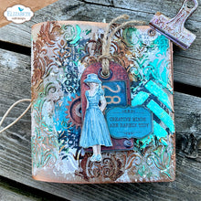 Cargar imagen en el visor de la galería, Elizabeth Craft - Stencil - Journal Stencils 11. Measuring approx. 5.9" x 8.7". Available at Embellish Away in Bowmanville Ontario Canada. Example by brand ambassador.
