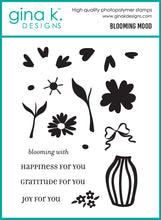 Cargar imagen en el visor de la galería, Gina K. Designs - BUNDLE - Stamp, Die Set &amp; Stencil - Blooming Mood. Set by Lisa Hetrick. At Embellish Away in Bowmanville Ontario Canada.
