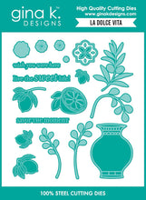 Charger l'image dans la galerie, Gina K. Designs - BUNDLE - Stamp, Die Set &amp; Stencil - La Dolce Vita. Set by Lisa Hetrick. At Embellish Away in Bowmanville Ontario Canada.
