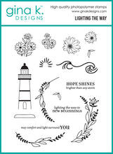 Load image into Gallery viewer, Gina K. Designs - BUNDLE - Stamp, Die Set &amp; Stencil - Lighting the Way. Set by Lisa Hetrick. At Embellish Away in Bowmanville Ontario Canada.
