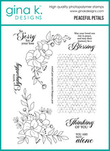 गैलरी व्यूवर में इमेज लोड करें, Gina K. Designs - BUNDLE - Stamp, Die &amp; Stencil Set - Peaceful Petals. Set by Gina K. Designs. At Embellish Away in Bowmanville Ontario Canada.
