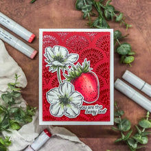 Charger l'image dans la galerie, Gina K. Designs - Background Stamp - Ornate Fans. Ornate Fans is a stamp set by Arjita Singh. This set is made of premium clear photopolymer and measures 4" X 6". Available at Embellish Away located in Bowmanville Ontario Canada. Example by brand ambassador.
