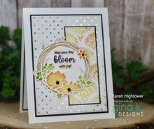 Charger l'image dans la galerie, Gina K. Designs - Background Stamp - Ornate Fans. Ornate Fans is a stamp set by Arjita Singh. This set is made of premium clear photopolymer and measures 4" X 6". Available at Embellish Away located in Bowmanville Ontario Canada. Example by Karen Hightower.
