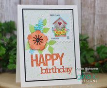 Charger l'image dans la galerie, Gina K. Designs - Die - Graphic Happy Birthday. Gina K Designs wafer thin metal-etched dies are the highest quality available for your paper crafting projects. Available at Embellish Away located in Bowmanville Ontario Canada. Card example by Karen Hightower.
