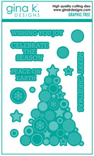 Load image into Gallery viewer, Gina K. Designs - Stamp &amp; Die Set - Graphic Tree. Graphic Tree is a stamp &amp; die set by Gina K Designs. This set is made of premium clear photopolymer and measures 6" X 8". Made in the USA. Available at Embellish Away located in Bowmanville Ontario Canada.
