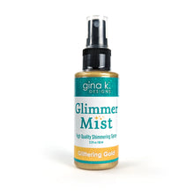Load image into Gallery viewer, Gina K. Designs - Glimmer Mist- Glittering Gold. Glimmer Mist is a mica-based ink spray. It's perfect for adding sparkle and shine to any paper crafting project. Available at Embellish Away located in Bowmanville Ontario Canada.
