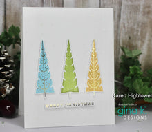 Load image into Gallery viewer, Gina K. Designs Poly-Glaze Foiling Sheets - O Christmas Tree. This package includes 6 sheets – 5 1/2” X 8 1/2”. At Embellish Away in Bowmanville Ontario Canada. Example by Karen Hightower.

