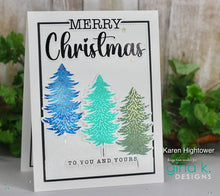 Load image into Gallery viewer, Gina K. Designs Poly-Glaze Foiling Sheets - O Christmas Tree. This package includes 6 sheets – 5 1/2” X 8 1/2”. At Embellish Away in Bowmanville Ontario Canada. Example by Karen Hightower.
