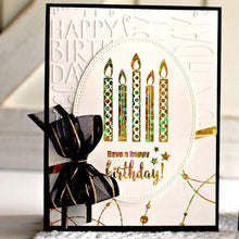 Charger l'image dans la galerie, Gina K. Designs - Sheer Satin Fancy Ribbon - 5/8" x 10yds - Black/Gold. Available at Embellish Away located in Bowmanville Ontario Canada. Card example by brand ambassador.
