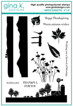 Load image into Gallery viewer, Gina K. Designs - Stamp - Harvest Silhouettes. Harvest Silhouettes is a stamp set by Gina K Designs. This set is made of premium clear photopolymer and measures 6" X 8".&nbsp; Made in the USA. Available at Embellish Away located in Bowmanville Ontario Canada.
