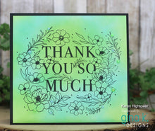 Load image into Gallery viewer, Gina K. Designs - Stamp - I Just Wanted to Say Thank You. I Just Wanted to Say Thank You is a stamp set by Hannah Drapinski. This set is made of premium clear photopolymer and measures 6" X 8". Made in the USA. Available at Embellish Away located in Bowmanville Ontario Canada. Example by brand ambassador.
