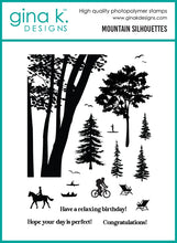Load image into Gallery viewer, Gina K. Designs - Stamp - Mountain Silhouettes. By Gina K Designs. Measures 6"X8". Available at Embellish Away located in Bowmanville Ontario Canada
