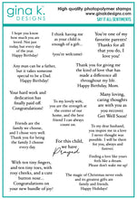 Load image into Gallery viewer, Gina K. Designs - Stamp - Say it all Sentiments. Say it All Sentiments is a stamp set by Hannah Drapinski. This set is made of premium clear photopolymer and measures 6" X 8". Made in the USA. Available at Embellish Away located in Bowmanville Ontario Canada.

