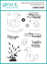 Load image into Gallery viewer, Gina K. Designs - Stamp &amp; Die Set - A Swan's Heart. Available at Embellish Away located in Bowmanville Ontario Canada.
