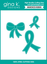 Load image into Gallery viewer, Gina K. Designs - Stamp &amp; Die Set - Awareness Ribbon. Set by Beth Silaika. At Embellish Away in Bowmanville Ontario Canada.
